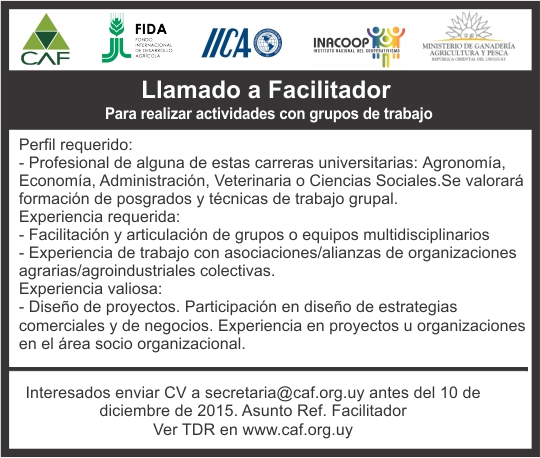 Aviso por mail llamado FACILITADOR
