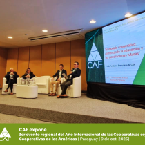 Pablo Perdomo, Pte. de CAF, durante su presentación en el 3er evento regional del Año Internacional de las Cooperativas organizado por Cooperativas de las Américas, del 7 al 10 de octubre en Asunción, Paraguay.
